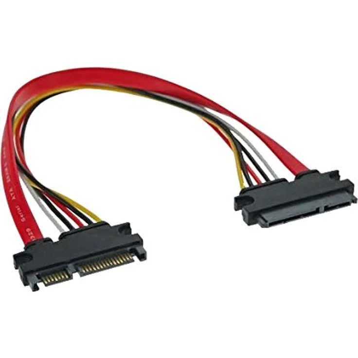 InLine - SATA-Verlängerungskabel - Serial ATA 150/300/600 - 22-poliges SATA (M) - 22-poliges SATA (W) - 50 cm (29652B)
