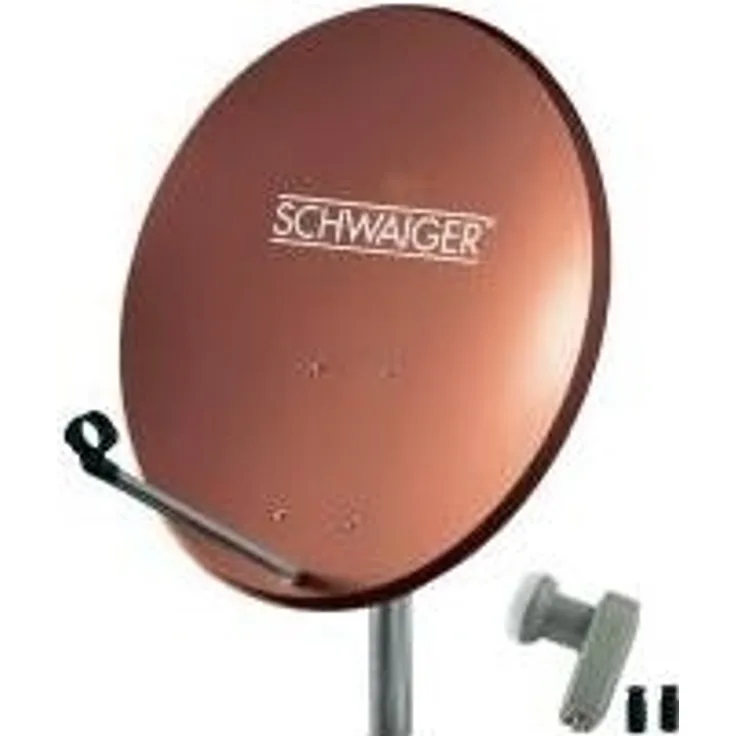 SCHWAIGER SAT Anlage 60 cm 2 Teilnehmer Twin-LNB Ziegel-Rot