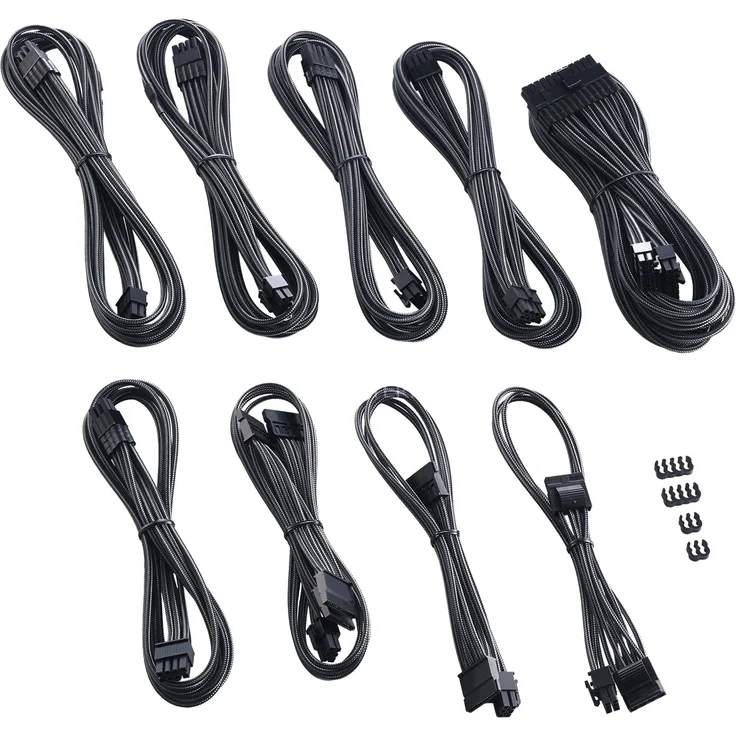 CableMod PRO Series ModMesh C-Series AXi, HXi & RM Cable Kit - Stromkabelkit - geformt - Kohle (CM-PCSI-FKIT-NKC-R) – Bild 1