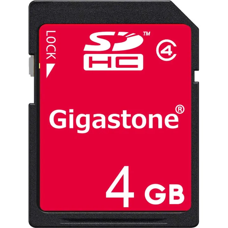 Gigastone SDHC-Speicherkarte, 4 GB, Klasse 4, für Foto, Video, Musik, Voice-File Kamera, Camcorder, Recorder, PC und Mac