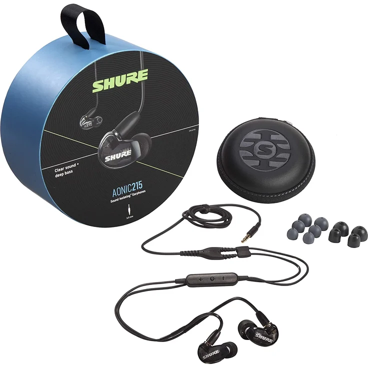 Shure AONIC 215 In-Ear Kopfhörer mit Mikrofon, geeignet für Sport, schwarz – Bild 2