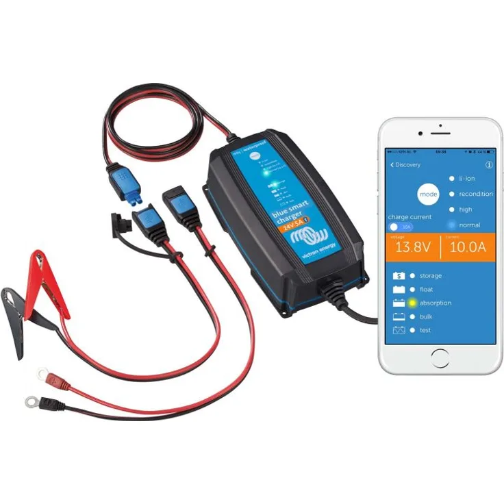 Victron Blue Smart IP65 24-5 Bluetooth Ladegerät 24V 5A für Blei und Lithium Akkus
