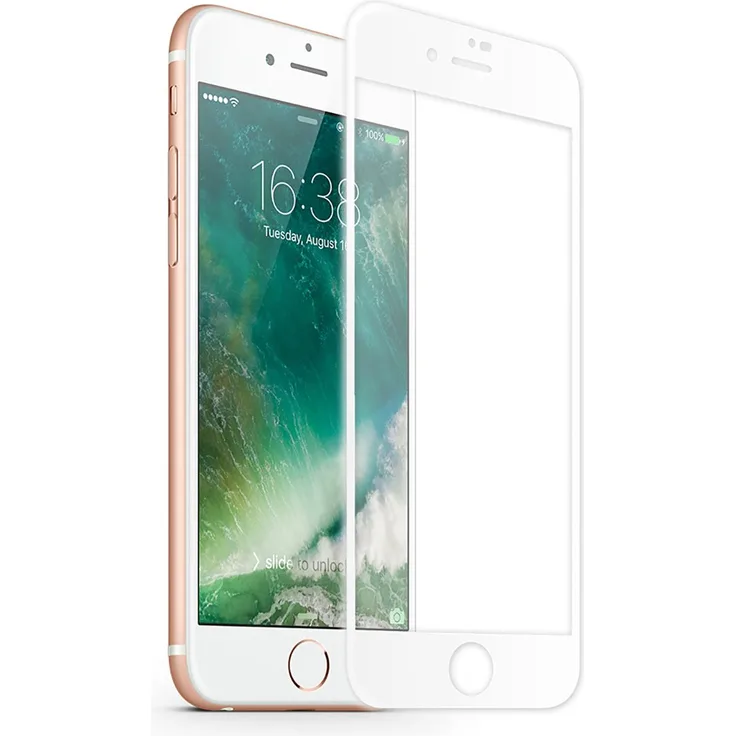 KMP Protective Tempered Glass, iPhone 8 Plus, frame white