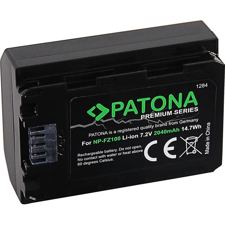 PATONA Premium Akku f. Sony NP-FZ100 A7 III A7M3 Alpha 7 III A7 R III A7RM3 A...