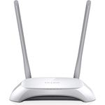 TP-Link TL-WR840N N300 WLAN Router (300Mbit-s (2,4GHz), 4 x 10-100Mbit-s LAN Ports, IPv6, 2 externe Antennen, WPS, Accesspoint Modus), weiß- schwarz