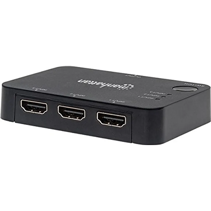 Manhattan 3-Port HDMI-Switch 4K-UHD-Auflösung bei 30 Hz mit Fernbedienung - Stromversorgung über USB 207522