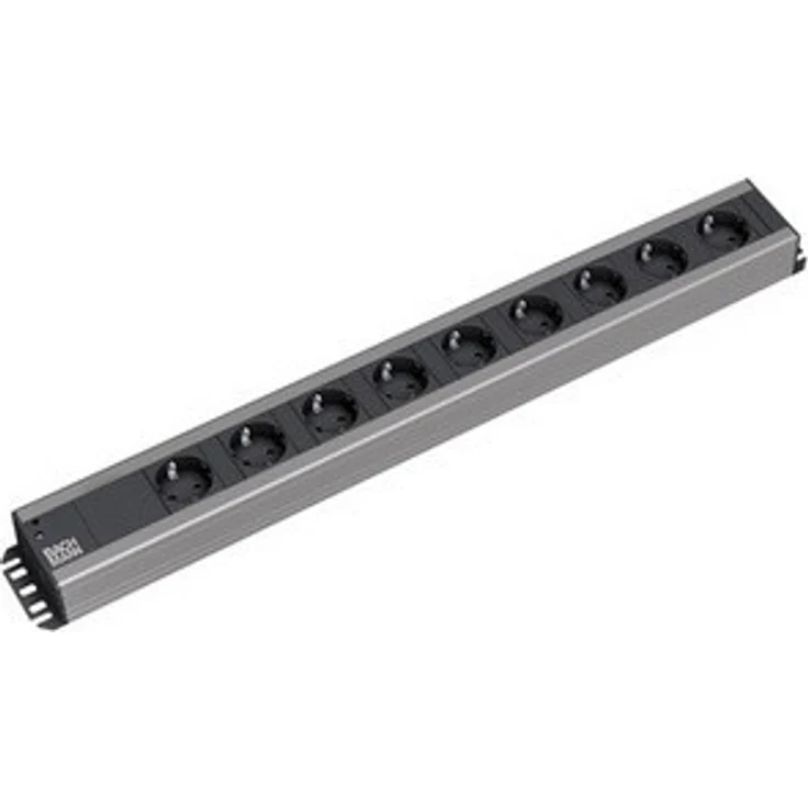 Bachmann 300.001 Steckdosenleiste, Handwerkerleiste, Steckdosenabstand 15mm mit 9xSchutzkontaktstecker und 2,0m Zuleitung, Schwarz, 9-fach – Bild 1