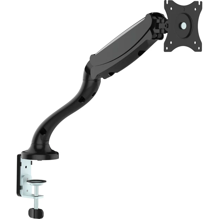 RICOO Monitor Tischhalterung für Monitore Monitorhalterung TS6511 Gasfeder Monitorständer Schwenkbar Neigbar Höhenverstellbar Schreibtisch Bildschirmständer Tisch Ständer Monitorhalterungen VESA 75x75 100x100 / Schwarz