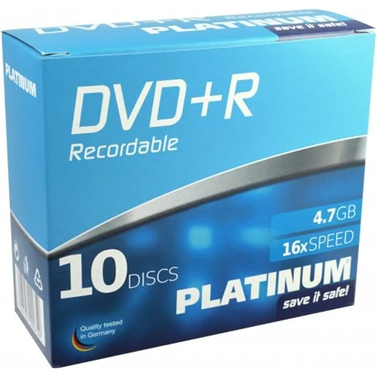 Platinum DVD+R 4,7 GB DVD-Rohlinge (16x Speed) 10er Slim Case