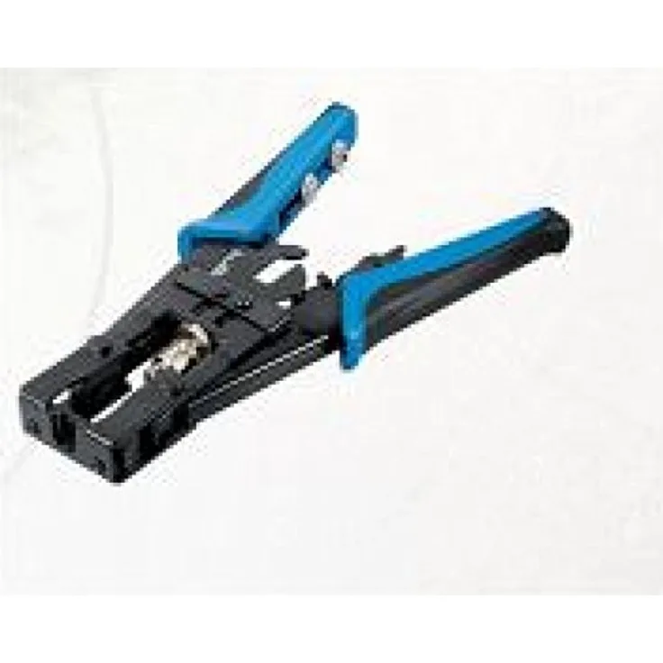 Kompressionszange für IEC-, F-, BNC- und Cinch-Steckverbinder mit wasserdichter Steck-Klemmtechnik