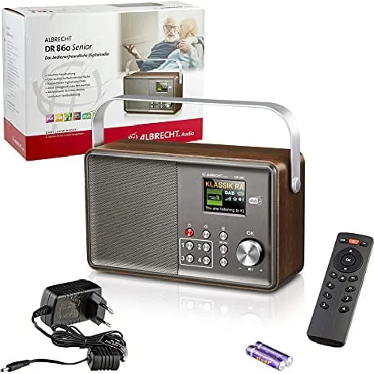 DR 860 Senioren Digitalradio, DAB+, UKW, TFT-Farbdisplay, Retrostil, Holz, braun, silber – Bild 8