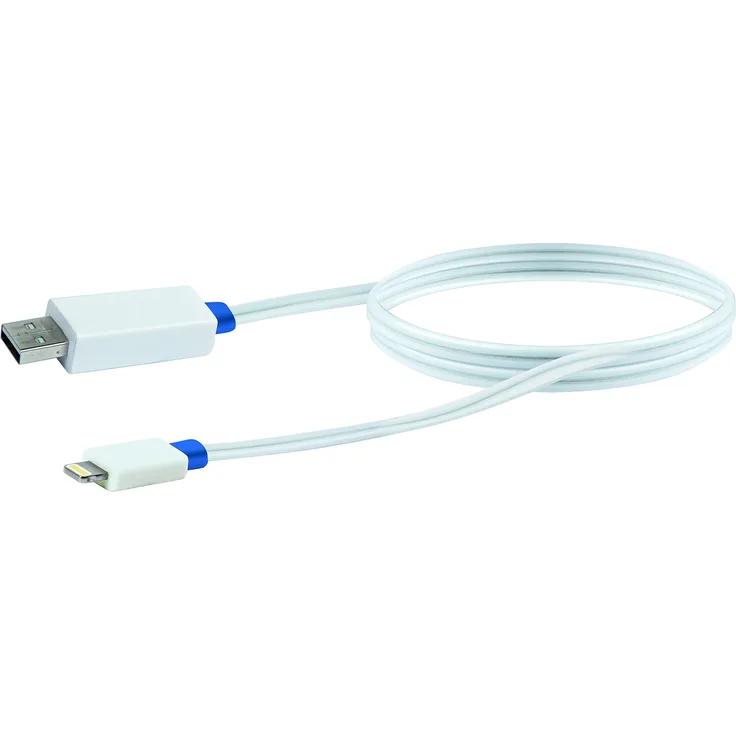 Schwaiger LKL100L 532 leuchtendes Apple Lightning Sync/Ladekabel (0,8 m) weiß