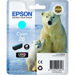Epson Original 26 Tinte Eisbär (XP-600 XP-700 XP-800 XP-510 XP-710 XP-615 XP-610 XP-810 XP-720 XP-820 XP-520 XP-620 XP-625) cyan