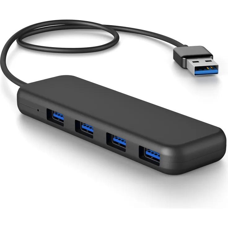 KabelDirekt - 4-Port USB 3.0 Hub - (Ultraslim, Plug and Play) - TOP Series