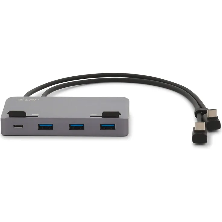 LMP USB-C Attach Dock ProStand 4K, USB-C, 3X USB 3.0, HDMI, Mini-DP, Gigabit, 2X USB-C, Silber