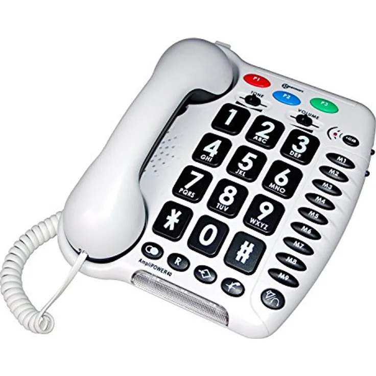 Geemarc Amplipower 40 Schwerhörigentelefon extra laut 40 dB Weiß Deutsche Version