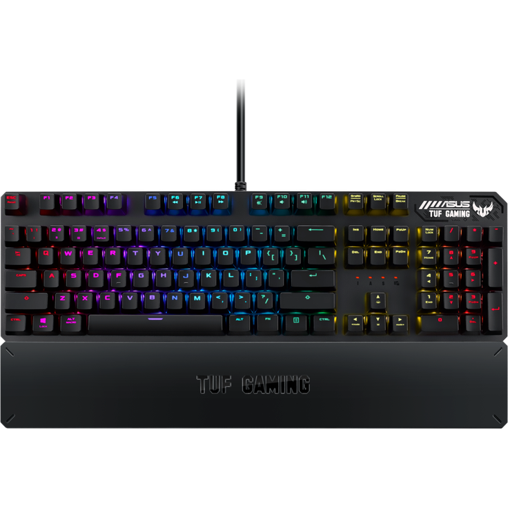 ASUS TUF Gaming K3 - Tastatur - backlit - USB - Deutsch QWERTZ - roter Schalter - gunmetal-grau (90MP01Q0-BKDA00) – Bild 1