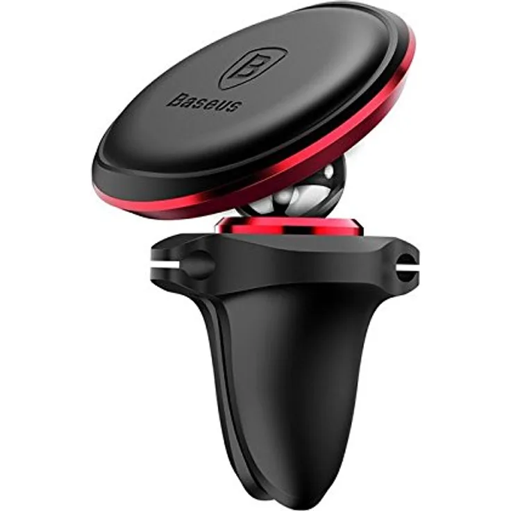 Baseus Magnetic Air Vent Car Mount Holder with Cable Clip (Red/Black)