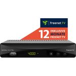 DigitalBox Imperial T2 IR Plus DVB-T2 HD Receiver mit Irdeto Entschlüsselung inkl, 12 Monate Freenet TV, H.265-HEVC, PVR Ready, HDMI, Scart, USB, LAN schwarz