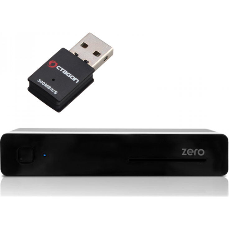 Vu+ Plus Zero E2 Linux Full HD H265 Sat 1x DVB-S2 Receiver Schwarz + 150Mbit Wlan Stick