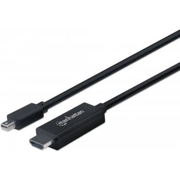 Manhattan - Video- / Audiokabel - DisplayPort / HDMI - Mini DisplayPort (M) bis HDMI (M) - 1.8 m - Schwarz - geformt, 4K Unterstützung (153287)