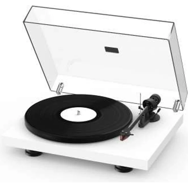 Pro-Ject Debut Carbon EVO Manueller Plattenspieler mit Riemenantrieb inkl. Schutzhaube satin weiß – Bild 1