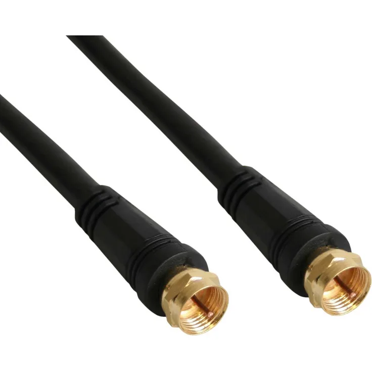 InLine 69350P SAT-Anschlusskabel, 2x geschirmt, 2x F-Stecker, >85dB, schwarz, 0,5m