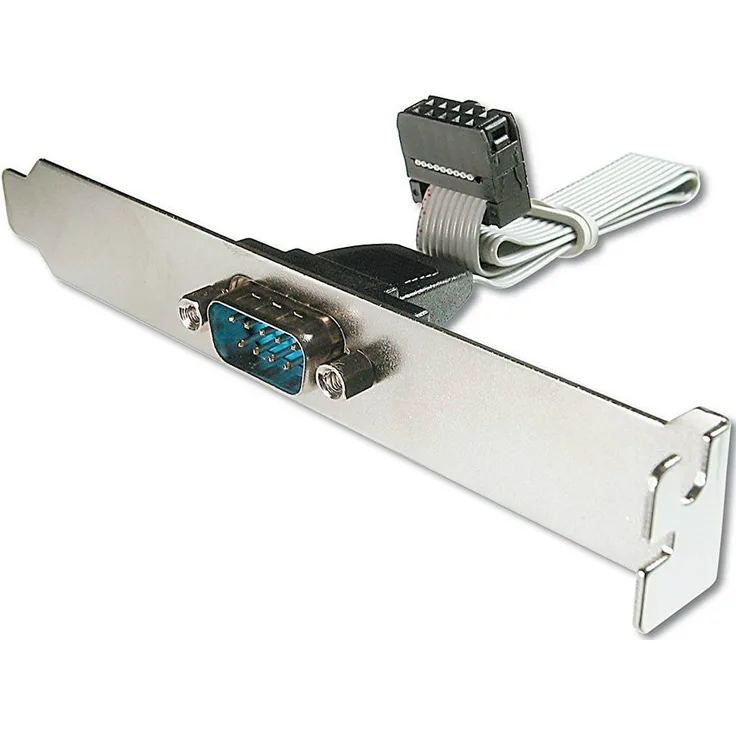 DIGITUS Seriell-Port Slotblech - Adapter-Kabel - IDC 10-Pin zu D-Sub 9 - Buchse zu Stecker - Flachband-Kabel