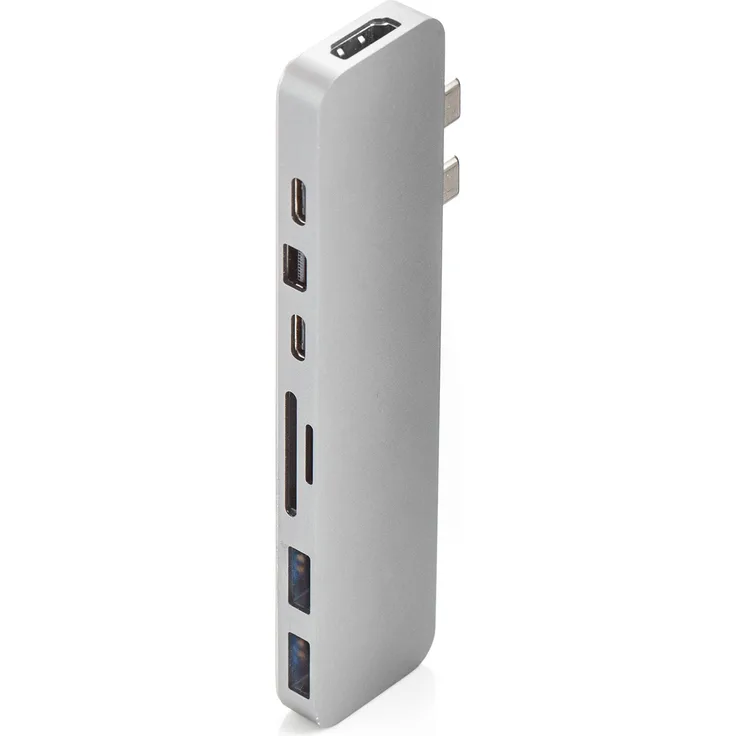 Hyperdrive PRO HUB - USB C Adapter für Apple Macbook Pro - 8in2 Multiport [ HDMI, 2x USB-C, 2x Usb3.1, Mini DisplayPort, Micro SD-SD Card ] Silver