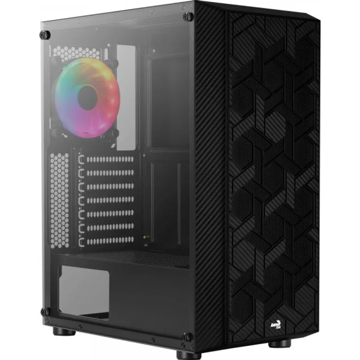 Aerocool Hive FRGB v3 Tower-Gehäuse, schwarz, Tempered Glass