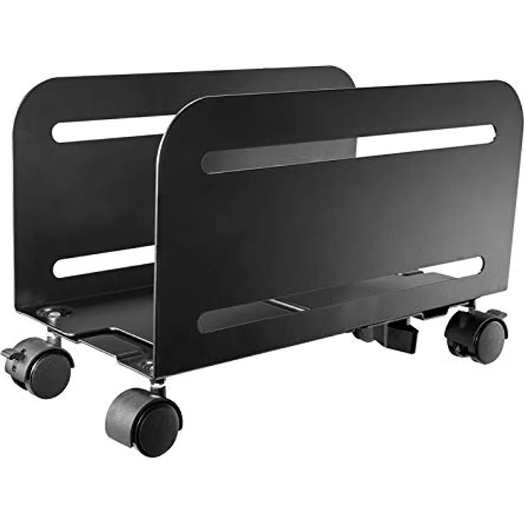 Value PC-Ständer, rollbar, Schwarz , rollbarer Computer-Ständer mit regulierbarer Breite zwischen 119-209 mm – Bild 1