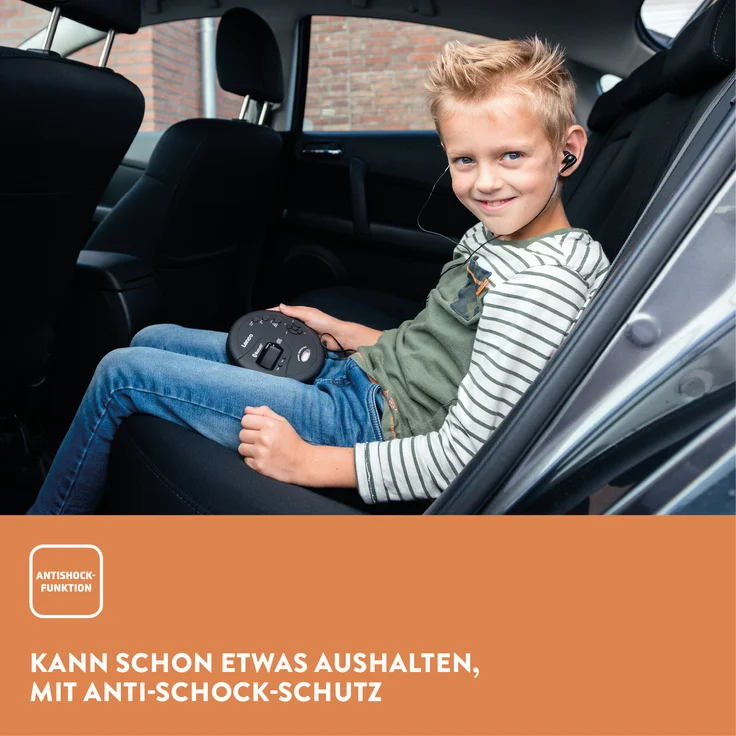 Lenco CD-300 Tragbarer CD-Player Walkman mit Bluetooth, MP3 Funktion, Antishock, schwarz – Bild 7