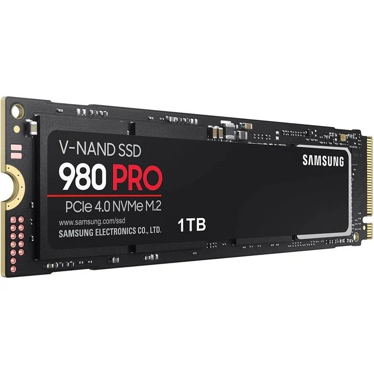 Samsung 980 PRO MZ-V8P1T0BW - Solid-State-Disk - verschlüsselt - 1 TB - intern - M.2 2280 - PCI Express 4.0 x4 (NVMe) - Puffer: 1 GB - 256-Bit-AES - TCG Opal Encryption (MZ-V8P1T0BW) – Bild 1