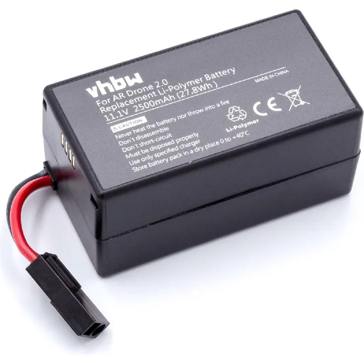 vhbw Li-Polymer Akku 2500mAh (11.1V) für Drohne Multicopter Quadrocopter Parrot AR Drone 1.0, AR Drone 2.0, AR Drone 2.0HD wie PF070056.