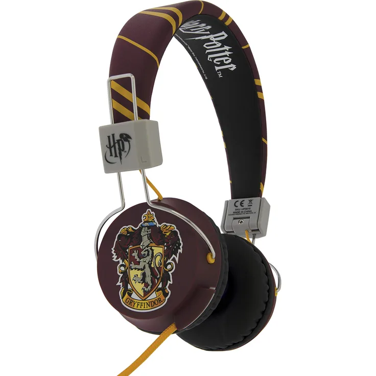 OTL Technologies TWEEN Kinder Kopfhörer Harry Potter Gryffindor Crest (faltbar, gepolsterte Bügel, buntes Comic Design, für Jungen und Mädchen) Rot-Gelb