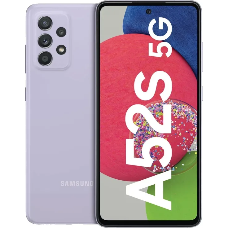 Samsung Galaxy A52s 5G Smartphone 16,51cm (6,5 Zoll) AMOLED-Display, 256GB interner Speicher, 8GB RAM, Dual-SIM, Awesome Violet