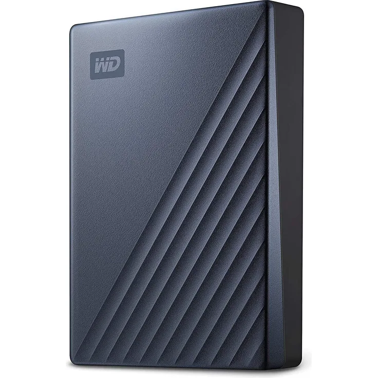 WD My Passport Ultra WDBFTM0050BBL - Festplatte - verschlüsselt - 5 TB - extern (tragbar) - USB 3.1 (USB-C Steckverbinder) - 256-Bit-AES - Blau (WDBFTM0050BBL-WESN)