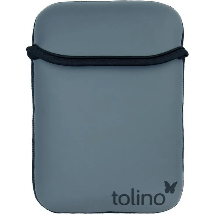 Tolino Neopren Schutztasche für Shine, Vision, Vision 2 schwarz grau wendbar