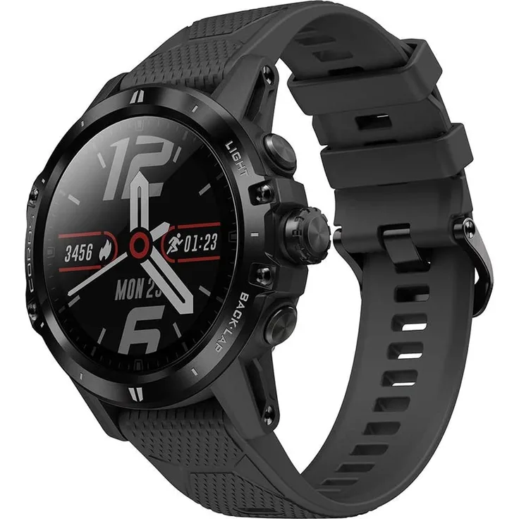 Coros Vertix Smartwatch GPS, Unisex, Einheitsgröße, Titangehäuse, Silikonarmband, Dark Rock
