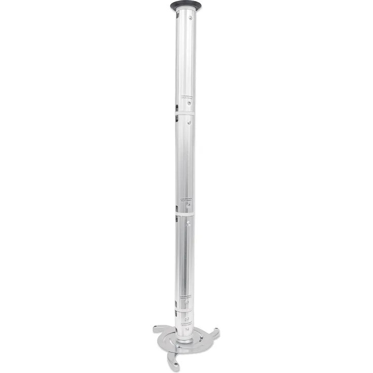 Manhattan Universal Deckenhalterung für Beamer ( Stange neigbar schwenkbar und höhenverstellbar ) für Beamer bis zu 10 kg Aluminium silber 424820
