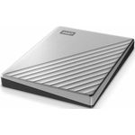 WD My Passport Ultra WDBC3C0010BSL - Festplatte - verschlüsselt - 1 TB - extern (tragbar) - USB 3.0 (USB-C Steckverbinder) - 256-Bit-AES - Silber (WDBC3C0010BSL-WESN)