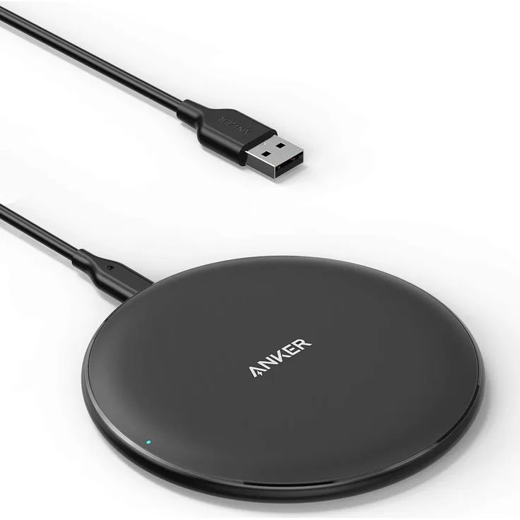 Anker Wireless Charger PowerWave Ladepad, Kabelloses 7.5W Ladegerät für iPhone 11/XR/XS/X/8, 10W für Samsung Galaxy S20/S10/S9/S9+/S8 (Netzteil Nicht inklusive, 120cm Kabel inklusive)