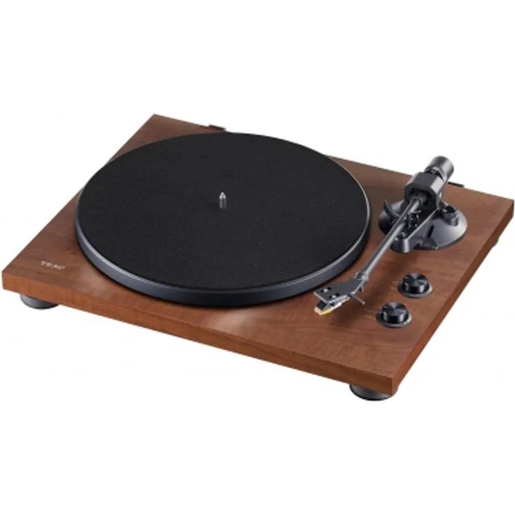 Teac TN-280BT(WA) Hifi Plattenspieler mit Bluetooth Sender für Lautsprecher und Kopfhörer, (Aluminium-Druckgussplatte, Riemenantrieb, MM Phono-Vorverstärker, High-Density MDF-Gehäuse), Schwarz (braun)