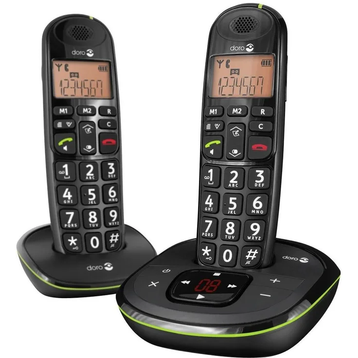 Doro PhoneEasy 105wr Duo Schnurloses Telefon mit Mobilteil inkl. Ladeschale schwarz