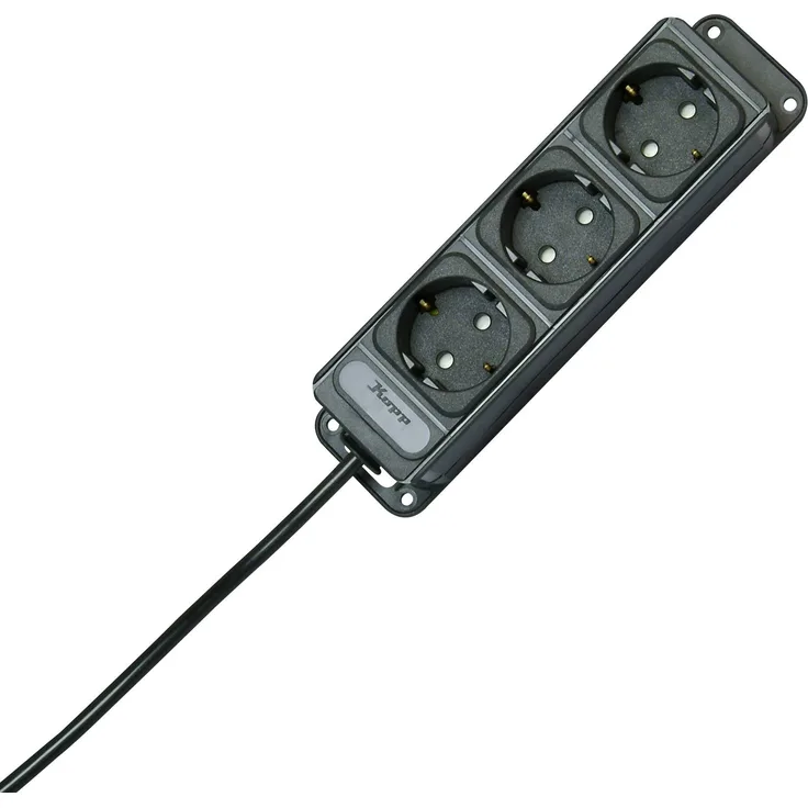 Kopp 127015013 Steckdosenleiste ohne Schalter 3fach Anthrazit