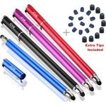 B & D 4 Stück Eingabestift Stylus Touch Pen für Apple iPad,iPhone,Tablet,Samsung (Schwarz / Blau / Violett / Rot)