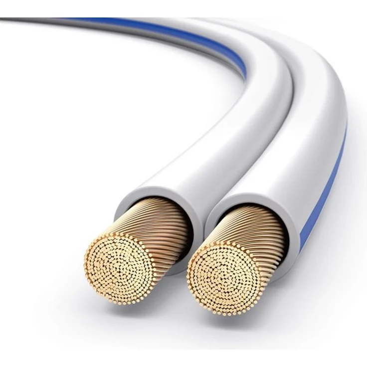 PureLink SP021-100 Lautsprecherkabel 2 x 4,0mm² (99,9% OFC Vollkupfer 0,10mm Litze) Hifi Boxenkabel, 100m, weiß
