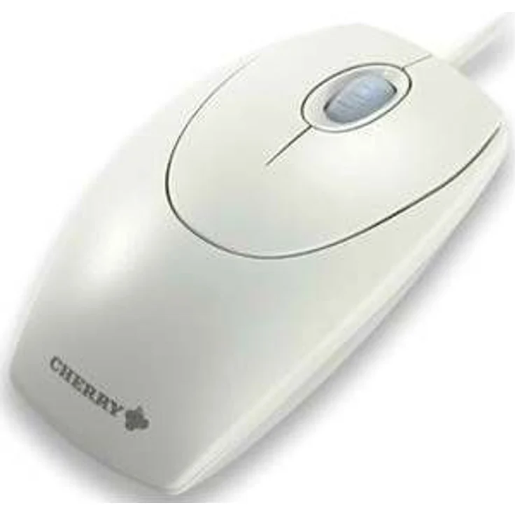 CHERRY WheelMouse Optical - Kabelgebundene USB Maus - Symmetrisches Design - PS-2 Adapter - Langlebig - Weiß-grau – Bild 1