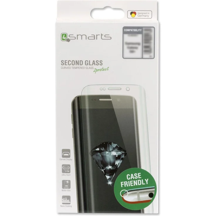 4smarts 493242 Second Glass Schutzfolie für Samsung Galaxy S9 Schwarz