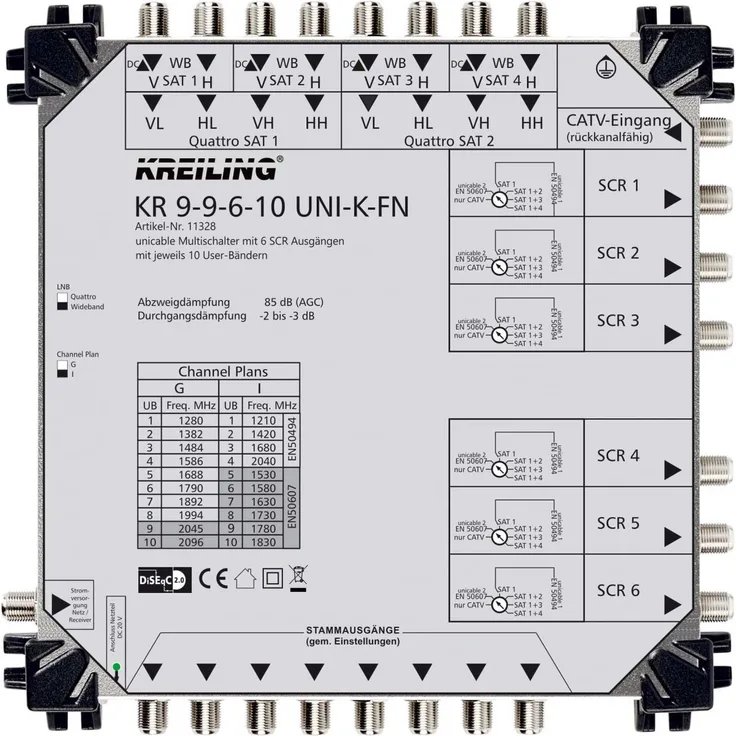 KREILING Unicable Multischalter KR 9-9-6-10 UNI-K-FN
